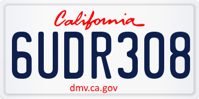 CA license plate 6UDR308