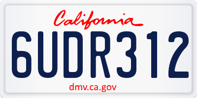 CA license plate 6UDR312