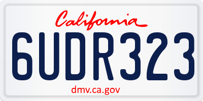 CA license plate 6UDR323