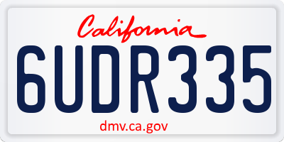CA license plate 6UDR335