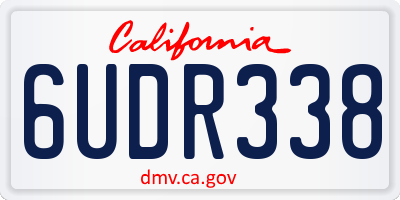 CA license plate 6UDR338