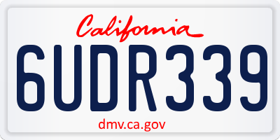 CA license plate 6UDR339