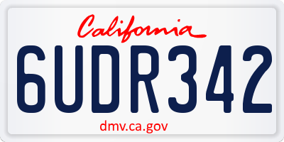 CA license plate 6UDR342