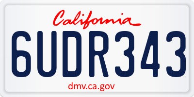 CA license plate 6UDR343