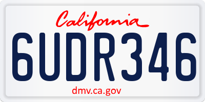 CA license plate 6UDR346