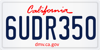 CA license plate 6UDR350