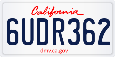 CA license plate 6UDR362