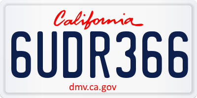 CA license plate 6UDR366