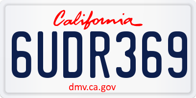 CA license plate 6UDR369