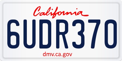 CA license plate 6UDR370