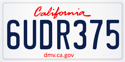 CA license plate 6UDR375