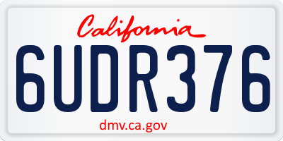 CA license plate 6UDR376