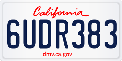 CA license plate 6UDR383