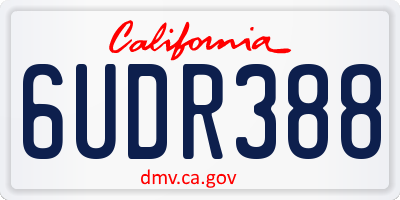 CA license plate 6UDR388