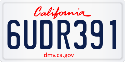 CA license plate 6UDR391