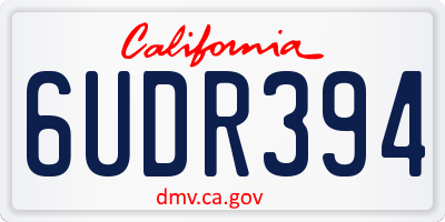 CA license plate 6UDR394