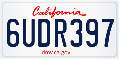 CA license plate 6UDR397
