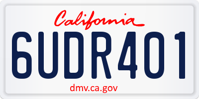 CA license plate 6UDR401