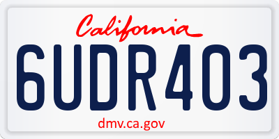 CA license plate 6UDR403
