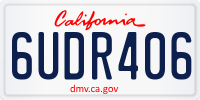 CA license plate 6UDR406