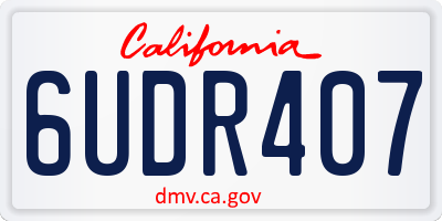 CA license plate 6UDR407
