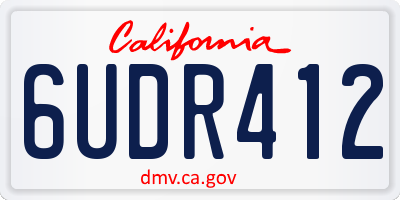 CA license plate 6UDR412