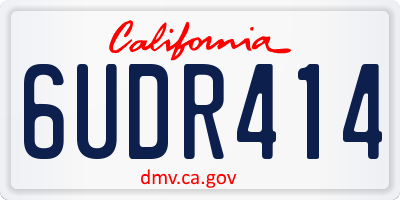 CA license plate 6UDR414