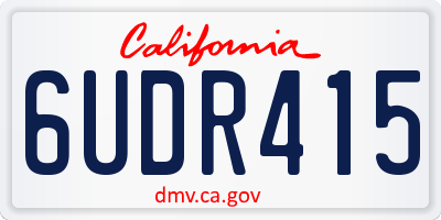 CA license plate 6UDR415