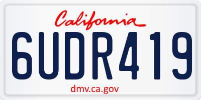 CA license plate 6UDR419