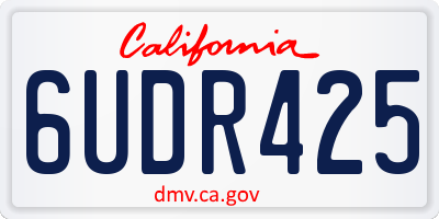 CA license plate 6UDR425