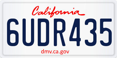 CA license plate 6UDR435
