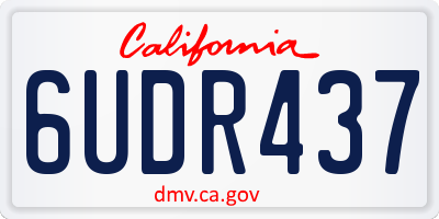 CA license plate 6UDR437