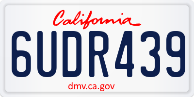 CA license plate 6UDR439