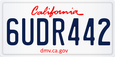 CA license plate 6UDR442