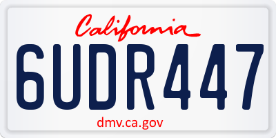 CA license plate 6UDR447