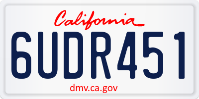 CA license plate 6UDR451