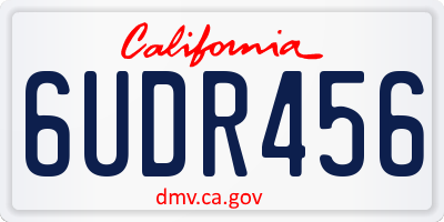 CA license plate 6UDR456