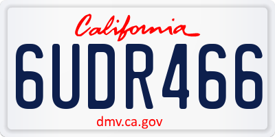CA license plate 6UDR466