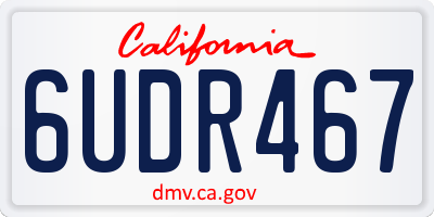 CA license plate 6UDR467