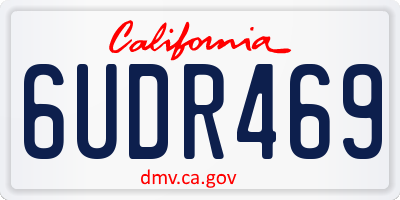CA license plate 6UDR469