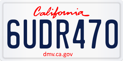 CA license plate 6UDR470