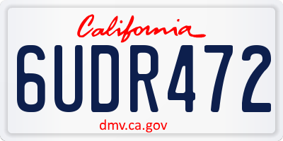 CA license plate 6UDR472