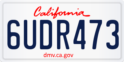 CA license plate 6UDR473