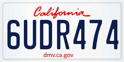 CA license plate 6UDR474