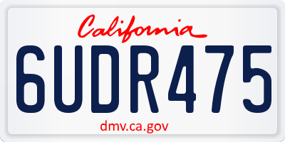 CA license plate 6UDR475