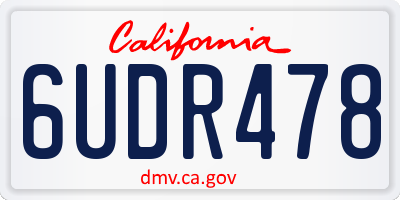 CA license plate 6UDR478
