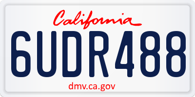 CA license plate 6UDR488
