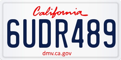 CA license plate 6UDR489
