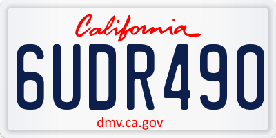 CA license plate 6UDR490