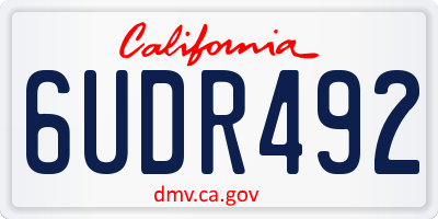 CA license plate 6UDR492